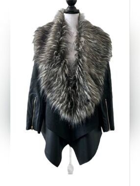 The Limited Black Teddy Jacket with Faux Fur Trim